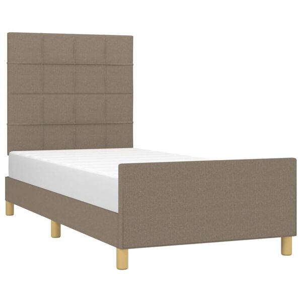 vidaXL Estructura de cama sin colch&oacute;n tela gris taupe 80x200 cm