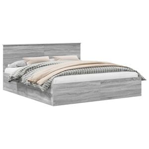 vidaXL Estructura de cama con cabecera Gris Sonoma 200 x 200 cm