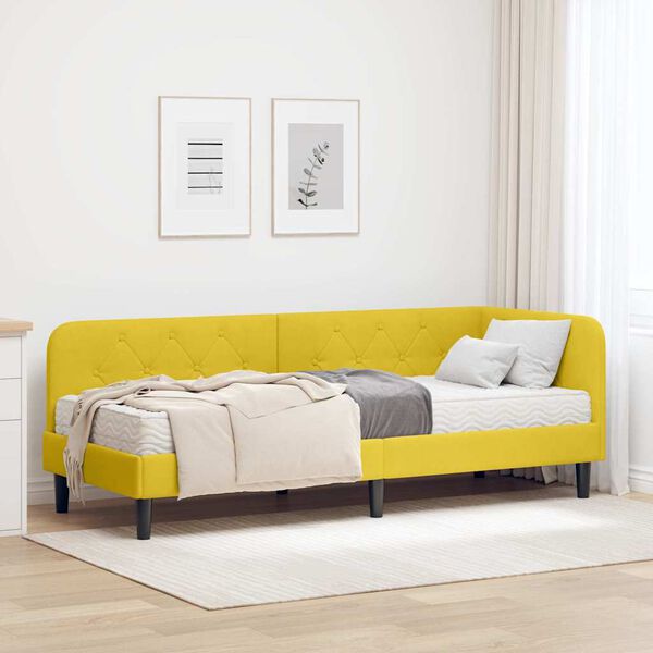 vidaXL Estructura de cama en esquina Amarillo 80 x 200 cm Terciopelo