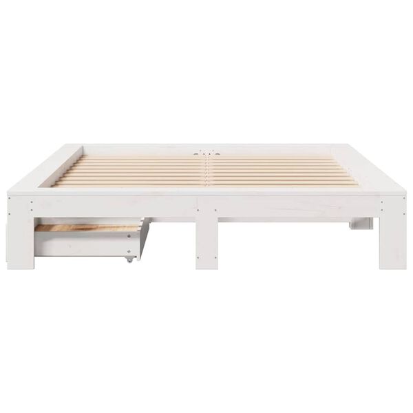 vidaXL Estructura de cama sin colchón madera de pino blanca 150x200 cm