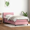 vidaXL Cama box spring con colch&oacute;n y LED terciopelo rosa 100x210 cm
