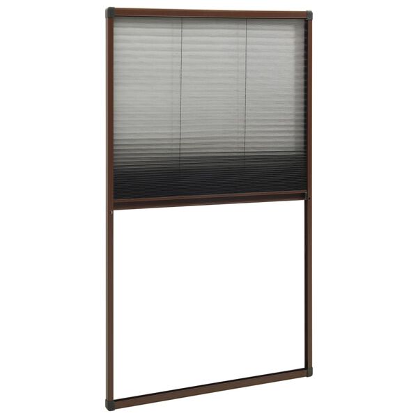 vidaXL Mosquitera plisada para ventanas aluminio marr&oacute;n 80x160 cm