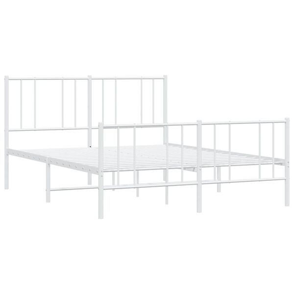 vidaXL Estructura cama sin colch&oacute;n con estribo metal blanco 120x200 cm