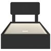 vidaXL Cama con almacenamiento Negro 90 x 190 cm Madera de ingenier&iacute;a