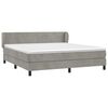 vidaXL Cama box spring con colch&oacute;n terciopelo gris claro 160x200 cm