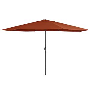 vidaXL Sombrilla de jard&iacute;n con palo de metal terracota 390 cm