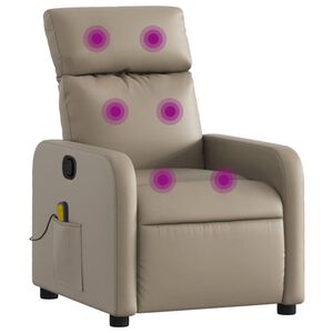 vidaXL Sill&oacute;n de masaje reclinable cuero sint&eacute;tico color capuchino