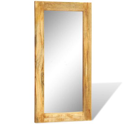 Espejo rectangular de pared con marco de madera maciza 120 x 60 cm