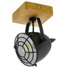 EGLO Foco Gatebeck 1 bombilla acero y madera negro