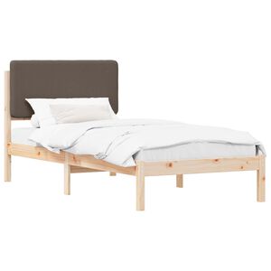 vidaXL Estructura de Cama con Cabecera Tapizada Taup&eacute; 100 x 200 cm