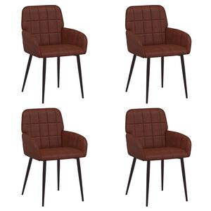 vidaXL Sillas de comedor 4 uds. Cuero sint&eacute;tico Marr&oacute;n Brillante