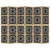 vidaXL Biombo separador 6 paneles madera maciza Paulownia marrón negro