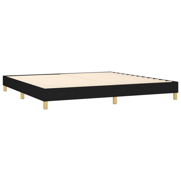 vidaXL Cama box spring con colch&oacute;n tela negro 200x200 cm