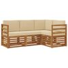 vidaXL Conjunto de sof&aacute;s de exterior 4 uds. Natural y Beige Poli&eacute;ster