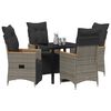 vidaXL Conjunto de Comedor de Jard&iacute;n 5 pcs Gris rat&aacute;n sint&eacute;tico