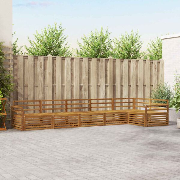 vidaXL Conjunto de sof&aacute;s de exterior 6 pcs Natural