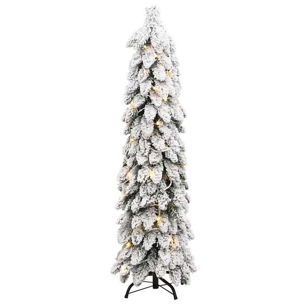 vidaXL &Aacute;rbol de Navidad artificial iluminado con 80 LED y nieve 150 cm