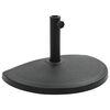 vidaXL Base de sombrilla de semic&iacute;rculo de poliresina negra 15 kg