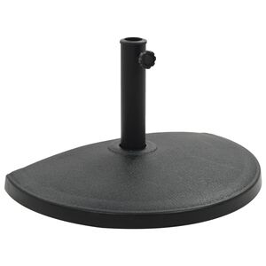 vidaXL Base de sombrilla de semic&iacute;rculo de poliresina negra 15 kg