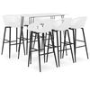 vidaXL Mesa alta y taburetes de bar 7 piezas blanco