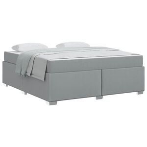 vidaXL Estructura de cama con colch&oacute;n Gris Claro 180 x 200 cm tela