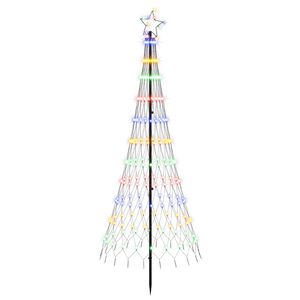 vidaXL &Aacute;rbol de Navidad LED 180 cm 230 LED Multicolor Hierro Negro