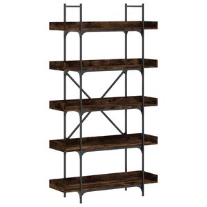 vidaXL Librer&iacute;a de 5 estantes madera ingenier&iacute;a roble ahumado