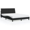 vidaXL Estructura de cama con LED sin colch&oacute;n Hanko terciopelo negro 120x200 cm