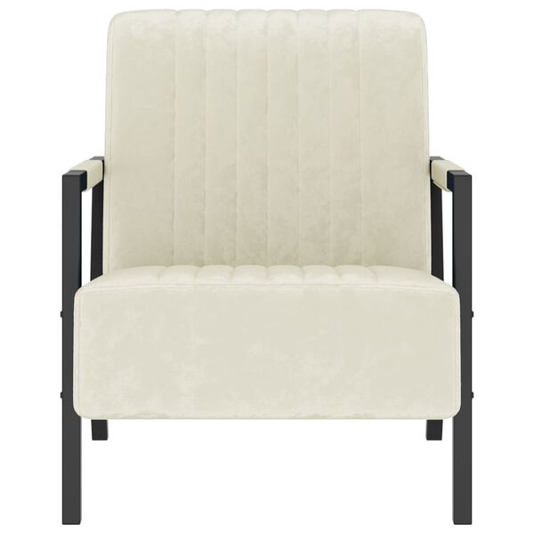 vidaXL Sill&oacute;n de terciopelo blanco crema