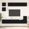 vidaXL Conjunto de mueble de TV 8 pcs Roble Negro Madera contrachapada
