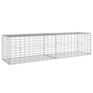 vidaXL Cesta de gaviones con cubierta hierro galvanizado 200x50x50 cm