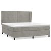 vidaXL Cama box spring con colch&oacute;n terciopelo gris claro 180x200 cm