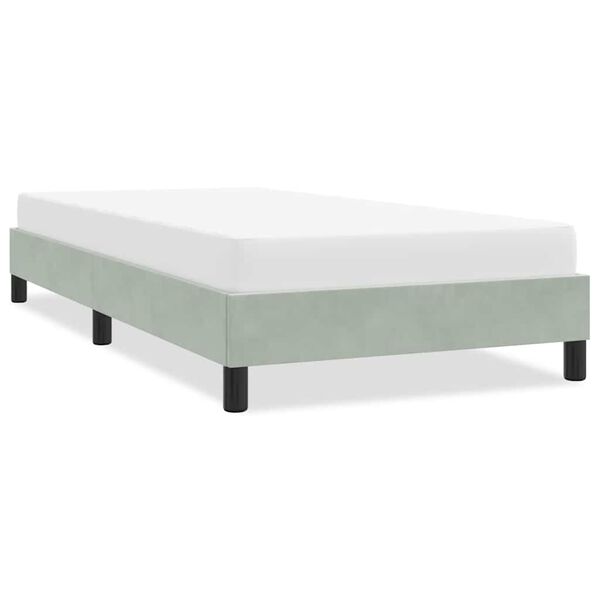 vidaXL Estructura de cama sin colchón terciopelo gris claro 80x210 cm