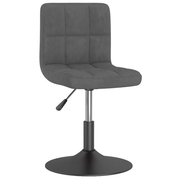 vidaXL Silla de comedor giratoria de terciopelo gris oscuro