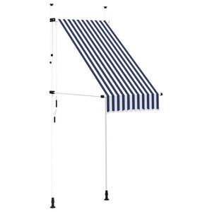 vidaXL Toldo manual retr&aacute;ctil 100 cm azul y blanco a rayas
