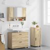 vidaXL Juego de muebles de ba&ntilde;o con caj&oacute;n 3 pcs Roble Sonoma