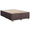 vidaXL Cama box spring con colch&oacute;n tela marr&oacute;n oscuro 140x190 cm