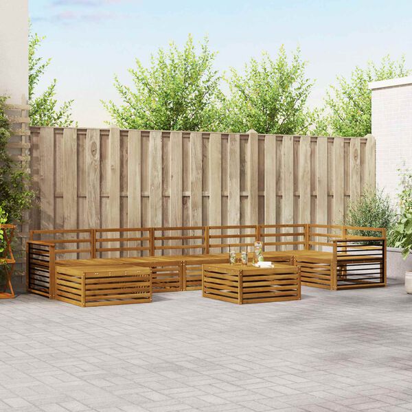 vidaXL Juegos de sof&aacute;s 8 pcs Natural Madera de Acacia S&oacute;lida