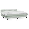 vidaXL Cama box spring con colch&oacute;n terciopelo gris claro 200x220 cm