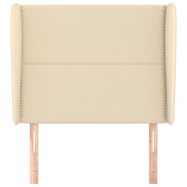 vidaXL Cabecero con orejas de tela color crema 93x23x118/128 cm