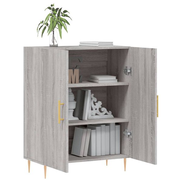 vidaXL Aparador de madera de ingenier&iacute;a gris Sonoma 69,5x34x90 cm