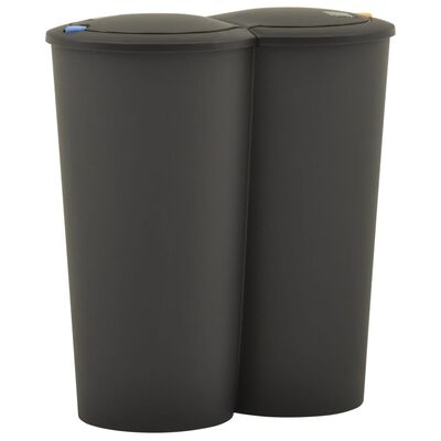 Cubo de basura doble negro 50 L