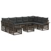 vidaXL Conjunto de sof&aacute;s de jard&iacute;n 10 pcs Gris rat&aacute;n sint&eacute;tico