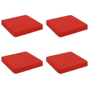 vidaXL Cojines de Asiento de 4 Piezas VUGHT 4 pcs 100% Poli&eacute;ster Rojo