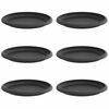 vidaXL Bandeja Redonda para Flores 6 pcs Negro &Oslash; 19 x 2 cm Pl&aacute;stico