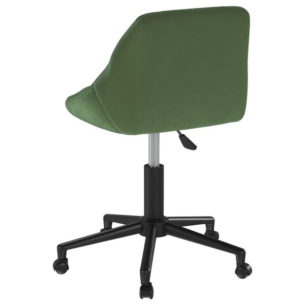 vidaXL Silla de comedor giratoria de terciopelo verde oscuro