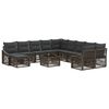 vidaXL Conjunto de sof&aacute;s de jard&iacute;n 12 pcs Gris rat&aacute;n sint&eacute;tico