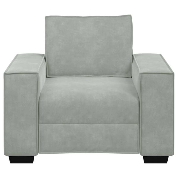 vidaXL Sillón sofá gris claro 60 cm terciopelo