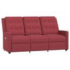 vidaXL Sillón reclinable de masaje 3 plazas tela rojo tinto