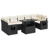 vidaXL Set de sof&aacute;s de jard&iacute;n y cojines 8 piezas rat&aacute;n sint&eacute;tico negro